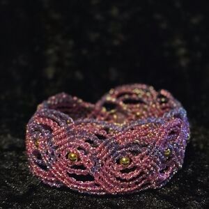 Chic Purple and Gold Beaded Bracelet